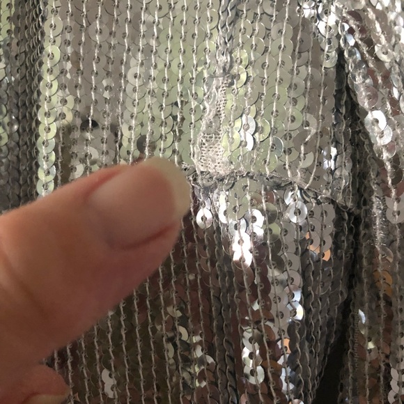 Meghan LA silver sequin fringe kimono cardigan - Picture 5 of 8